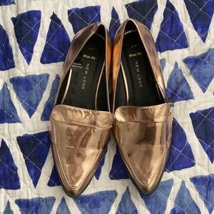 New Look Wide Fit Copper Flats Loafers